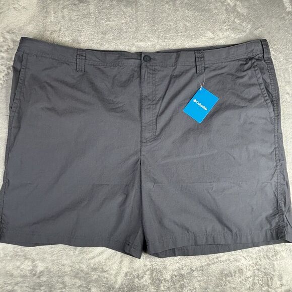 Columbia Shorts Mens 54x10 Dark Gray Washed Out Extended Flat Front Big Golf $45 - Picture 1 of 10